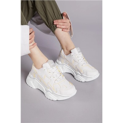 Tonny Black Kadın Beyaz Sarı Sneaker DNZ-1