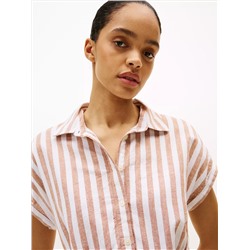 Stripe Linen-Cotton Blend Shirtdress