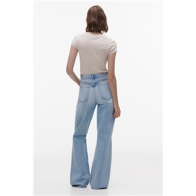 WIDE-LEG RIPPED TRF JEANS