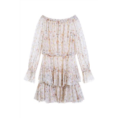 Vestido avolantado Beige