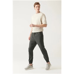 Avva Erkek Antrasit Yandan Cepli Örme Bağcıklı Relaxed Fit Rahat Kesim Jogger Pantolon B003025