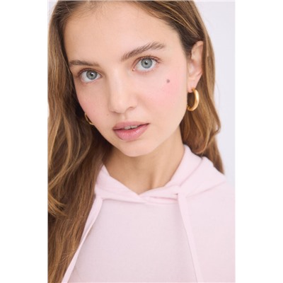 Sudadera capucha felpa algodón rosa