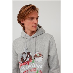 Sudadera Din Djarin y Yoda Star Wars - Gris claro jaspeado