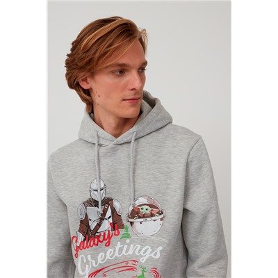 Sudadera Din Djarin y Yoda Star Wars - Gris claro jaspeado