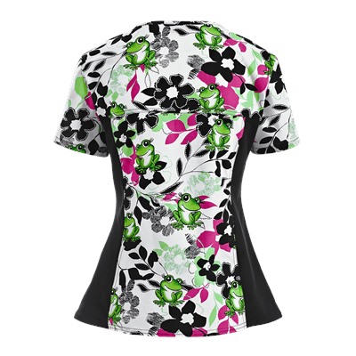 Cherokee Flexibles Scrubs Toad-ally in Bloom Print Top