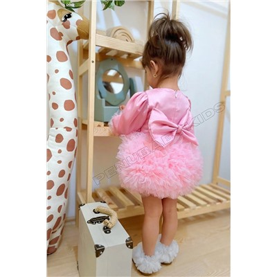 penu baby kids Pembe Tütülü Uzun Kol Kız Bebek Elbise - Princess TÜTÜUZUN