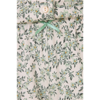 Pijama camisero largo 100% algodón flores