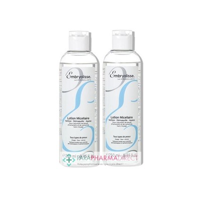 Embryolisse Lotion Micellaire Soin Nettoyant Démaquillante Apaisant 2x250ml