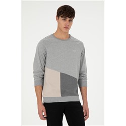 Erkek Gri Melanj Sweatshirt