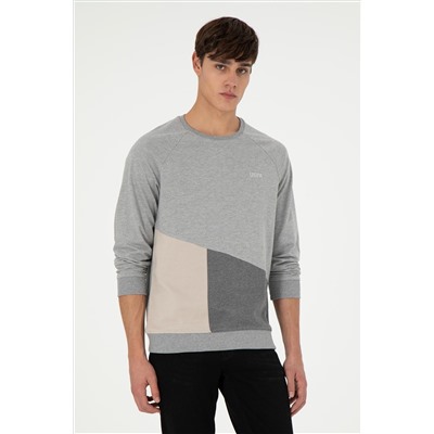 Erkek Gri Melanj Sweatshirt