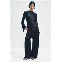 ZW COLLECTION ASYMMETRIC SATIN TROUSERS