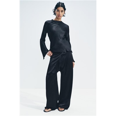 ZW COLLECTION ASYMMETRIC SATIN TROUSERS