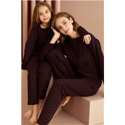 Siyah İnci Pamuklu Likralı Pijama Takım 22263276