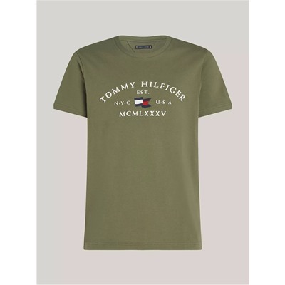 Embroidered Tommy Arch Logo T-Shirt