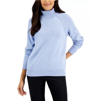 KAREN SCOTT Women's Cotton Turtleneck Sweater, Created for Macy's