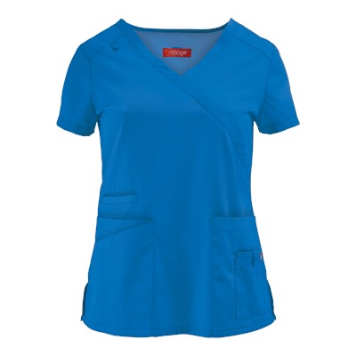 Orange Standard Scrubs Del Mar Mock Wrap Top