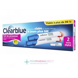 Clearblue Digital Test de Grossesse avec Détection Ultra Précoce x2