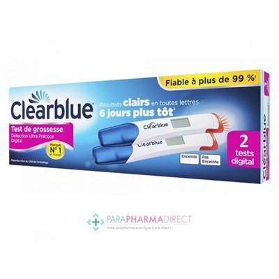 Clearblue Digital Test de Grossesse avec Détection Ultra Précoce x2