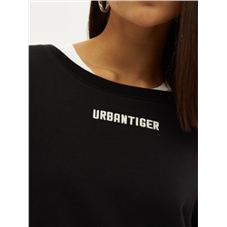 Oversize свитшот POLYMITAM из 100% хлопка с флуоресцентной вышивкой