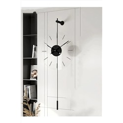 MetaQuartz Aksesuar Siyah Gravity 40 Cm Blackberry Duvar Saati, Modern Metal Ve Cam Tasarım Duvar Saati Meta-040120002