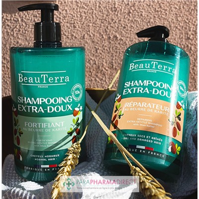 BeauTerra Shampooing Extra-Doux - Réparateur - Cheveux Secs & Abimés 750 mL