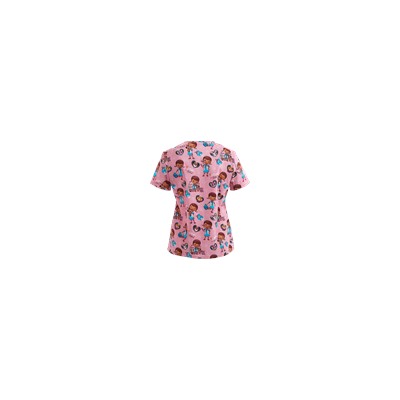 Cherokee Tooniforms Scrubs I Care For Pets Print Top