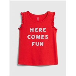 Toddler Graphic Tank with Ruffles