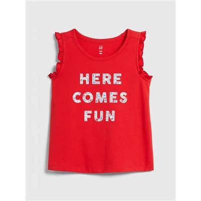 Toddler Graphic Tank with Ruffles