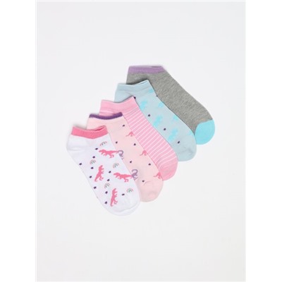 PACK OF 5 PAIRS OF DINOSAUR PRINT SOCKS