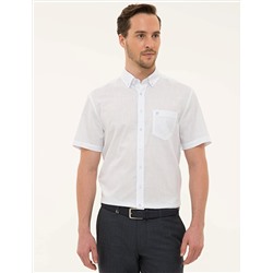 Beyaz Regular Fit Kısa Kollu Gömlek