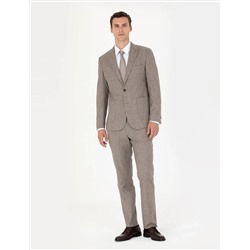 Açık Kahverengi Slim Fit Takım Elbise