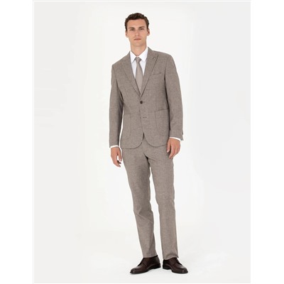 Açık Kahverengi Slim Fit Takım Elbise