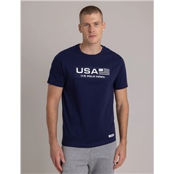 USA EMBOSSED PRINT JERSEY T-SHIRT