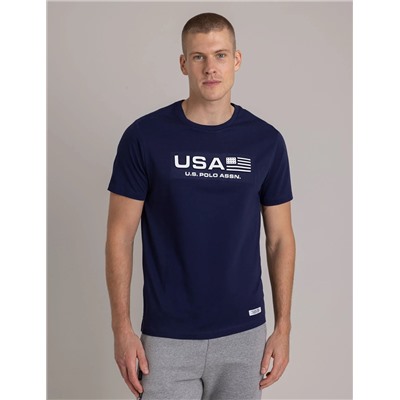 USA EMBOSSED PRINT JERSEY T-SHIRT