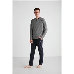 U.S. Polo Assn. - Erkek Antrasit Melanj Patlı Pijama Takımı 18734