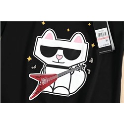 Футболка женская с рисунком кота с круглым вырезом KARL LAGERFEL*D ОРИГИНАЛ!