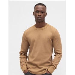 Waffle-Knit Crewneck T-Shirt