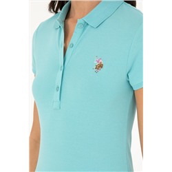Kadın Mint Polo Yaka Tişört