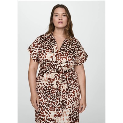 Vestido animal print lazo
