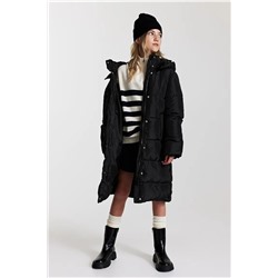 Lange Puffer-Jacke