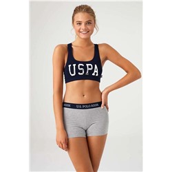 U.S. Polo Assn. Kadın Lacivert Kalın Askılı Sporcu Büstiyer Ve Boxer Takım U6S62P64