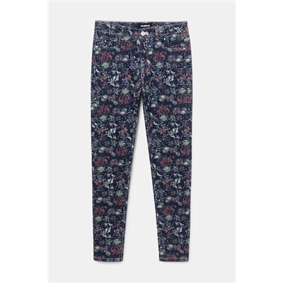 Pantalon skinny tobillero flores