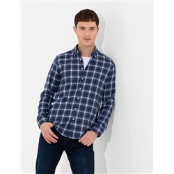 Lacivert Slim Fit Uzun Kollu Gömlek