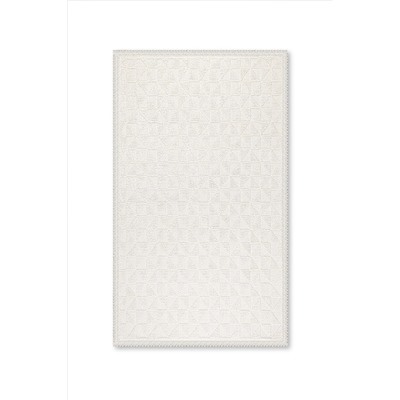 Bluenity Checked Doğal Pamuklu Banyo Kilimi 50x80 Cm - Ekru 101.201.02.173.03.01