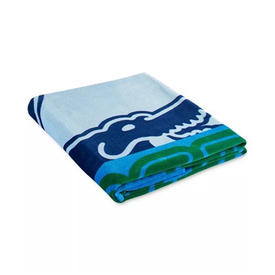 Lacoste Home Cropped Croc Logo Cotton Beach Towel