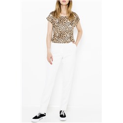 Camiseta de lino Marrón y beige