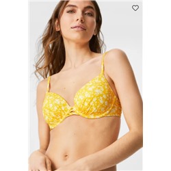 Bikini-Top mit Bügel - wattiert - geblümt