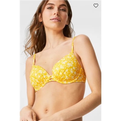 Bikini-Top mit Bügel - wattiert - geblümt