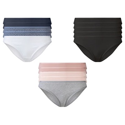 esmara® Damen Minislips, 5 Stück, hoher Baumwollanteil