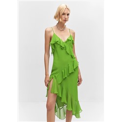 Vestido asimétrico volantes